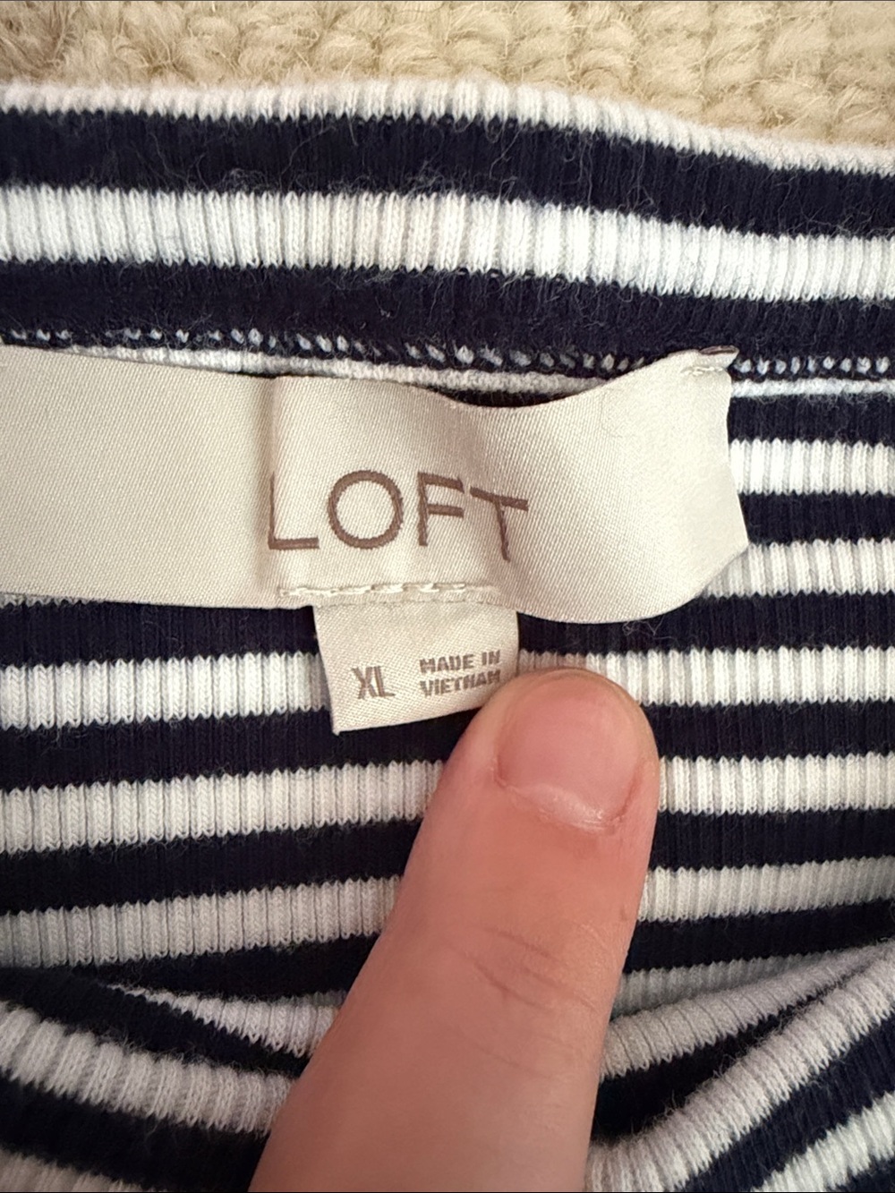 LOFT Striped Ribbed Tank - Picture 2 of 4